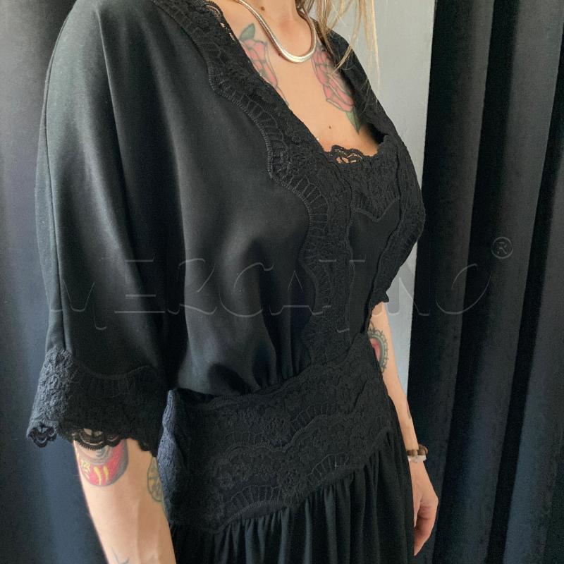 VESTITO DONNA NERO ELISABETTA FRANCHI PIZZO  | Mercatino dell'Usato Carmagnola 4