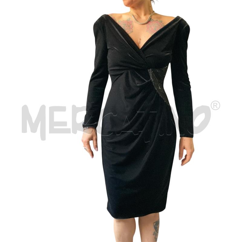 VESTITO DONNA NERO EMPORIO ARMANI STRASS LARI VELLUTO  | Mercatino dell'Usato Carmagnola 1