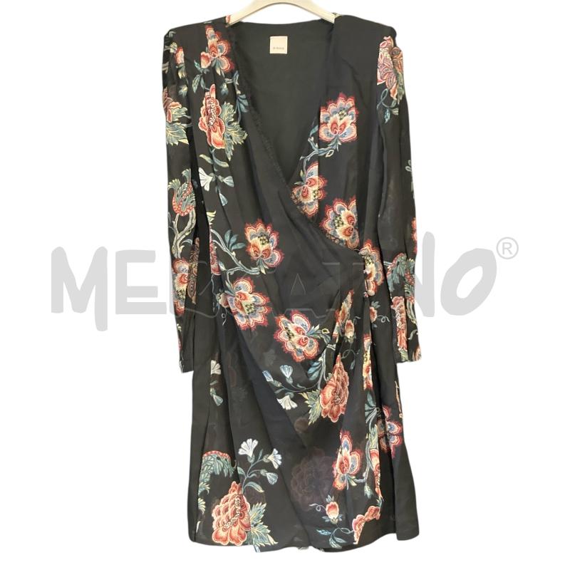 VESTITO DONNA NERO FIORI PINKO A PORTAFOGLIO  | Mercatino dell'Usato Carmagnola 1