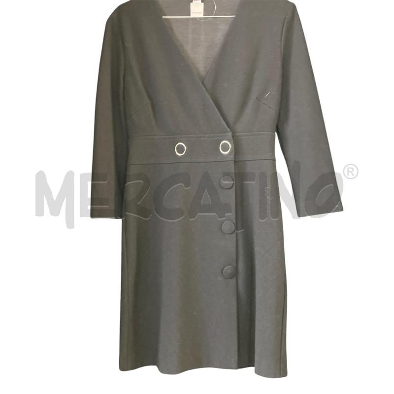 VESTITO DONNA NERO PINKO SCOLLO BOTTONI MANICA 3/4 | Mercatino dell'Usato Carmagnola 1