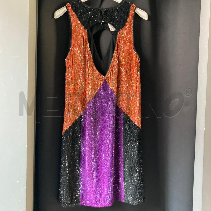 VESTITO DONNA PIKO PAIETTE AR VIOLA NERO  | Mercatino dell'Usato Carmagnola 3