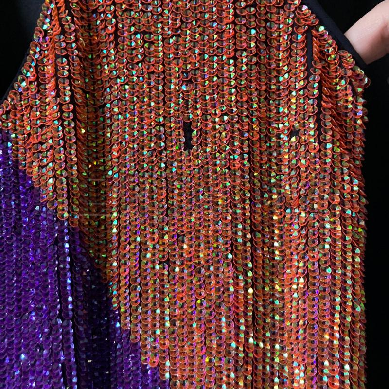 VESTITO DONNA PIKO PAIETTE AR VIOLA NERO  | Mercatino dell'Usato Carmagnola 4