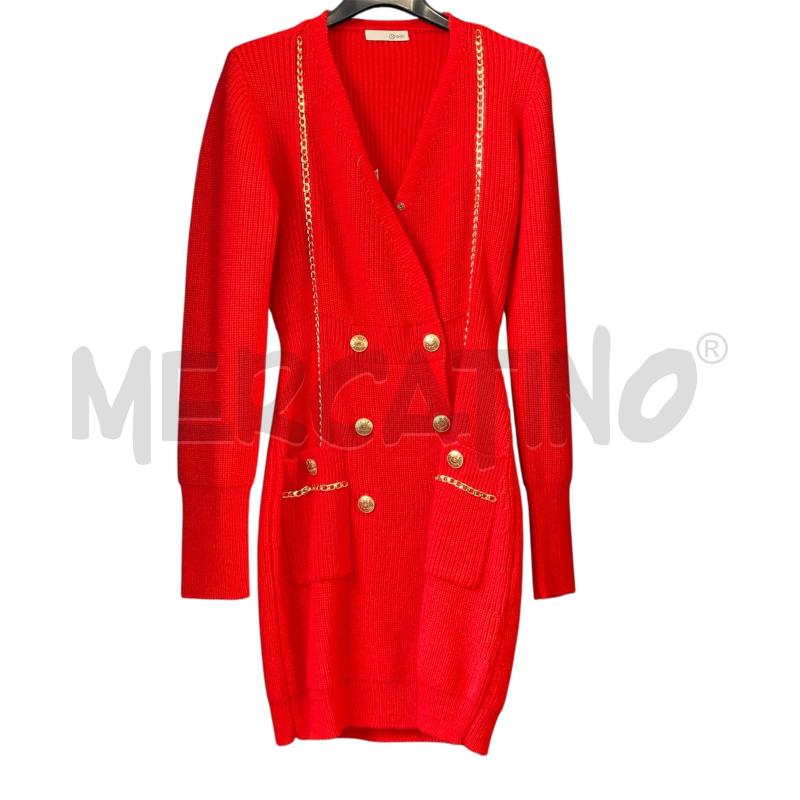 VESTITO DONNA ROSSO RELISH MAGLIA CATENA ORO | Mercatino dell'Usato Carmagnola 1