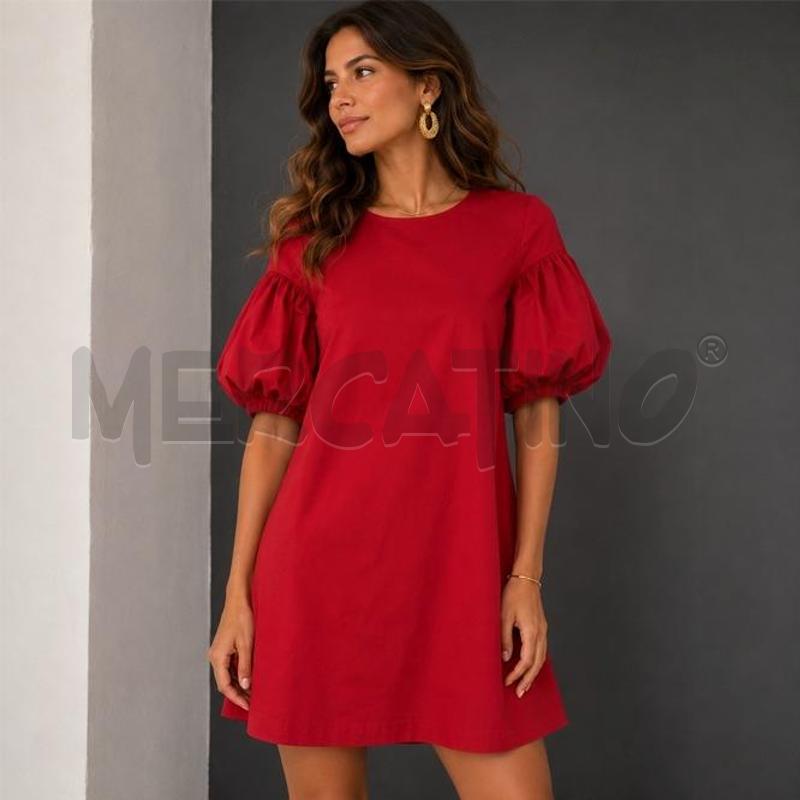 VESTITO DONNA ROSSO SOALLURE AMPIO MANICA PALLONCINO  | Mercatino dell'Usato Carmagnola 1