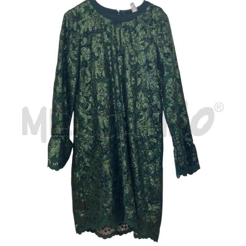 VESTITO DONNA TSJ TWIN SET VERDE PIZZO PAIETTE  | Mercatino dell'Usato Carmagnola 1