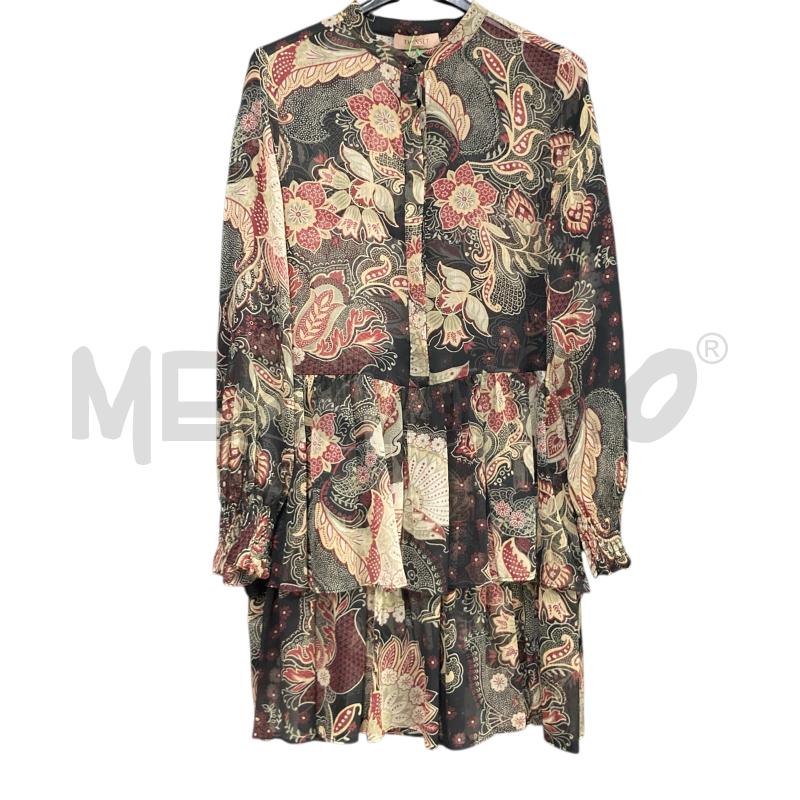 VESTITO DONNA TWINSET TRASP MARRONE BEIGE FIORI  | Mercatino dell'Usato Carmagnola 1