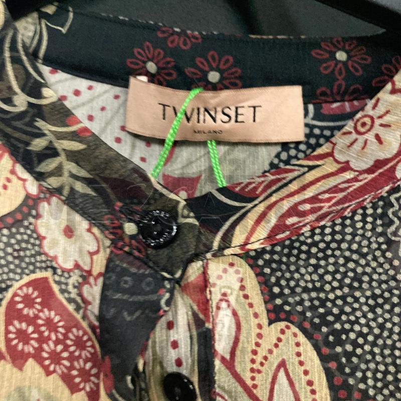 VESTITO DONNA TWINSET TRASP MARRONE BEIGE FIORI  | Mercatino dell'Usato Carmagnola 3