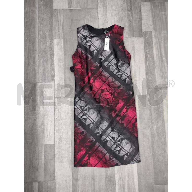 ABITO DONNA PIERRE MANTOUX GRIGIO FIORI ROSSI | Mercatino dell'Usato Settimo torinese 1