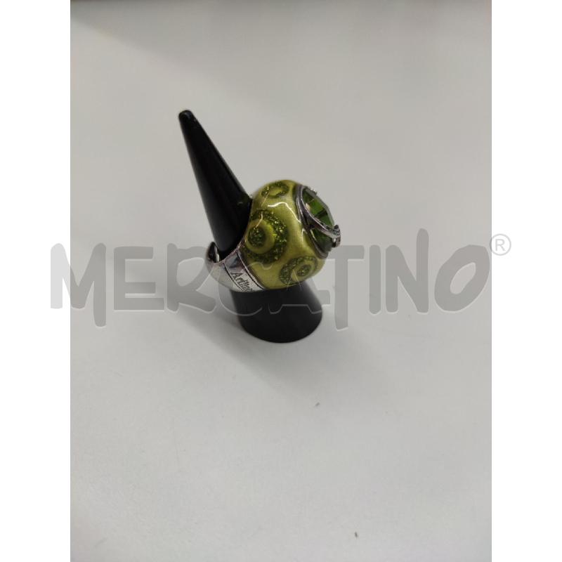 ANELLO DONNA ARTLINEA A  SMALTATO VERDE ACIDO ZIRCONE | Mercatino dell'Usato Settimo torinese 2