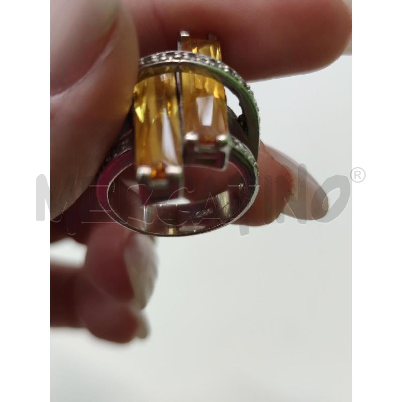 ANELLO DONNA A 2 BAGUETTE GIALLE 2 FASCE ZIRCONCINI | Mercatino dell'Usato Settimo torinese 3