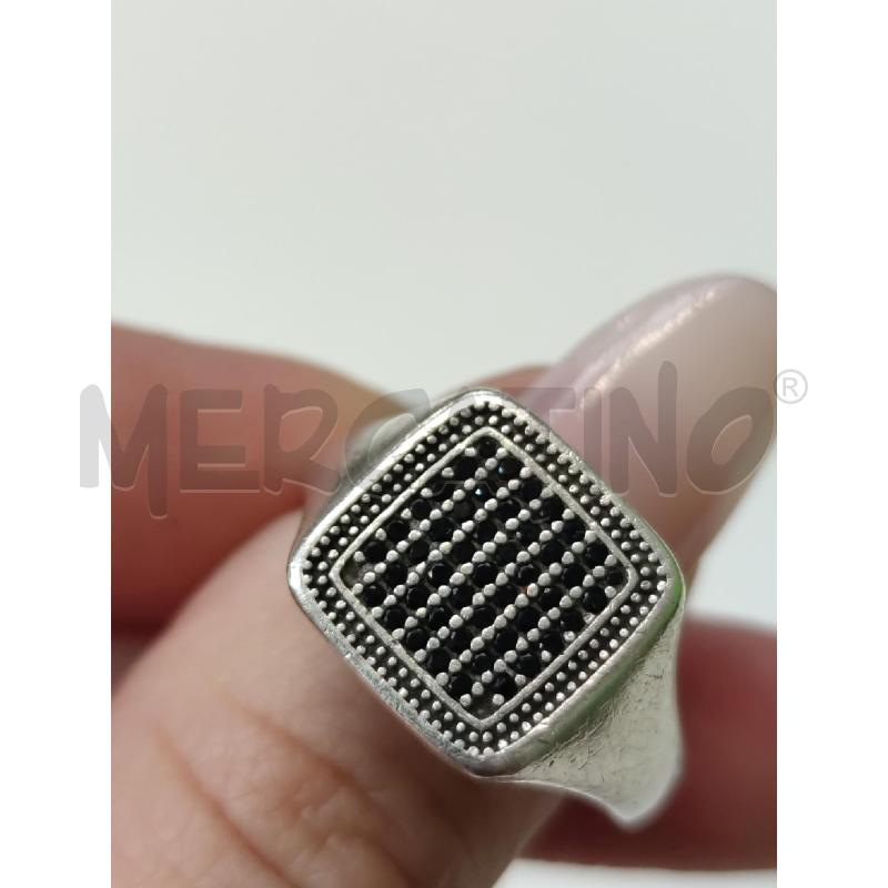 ANELLO DONNA A QUADRATO ZIRCONCINI NERI | Mercatino dell'Usato Settimo torinese 2
