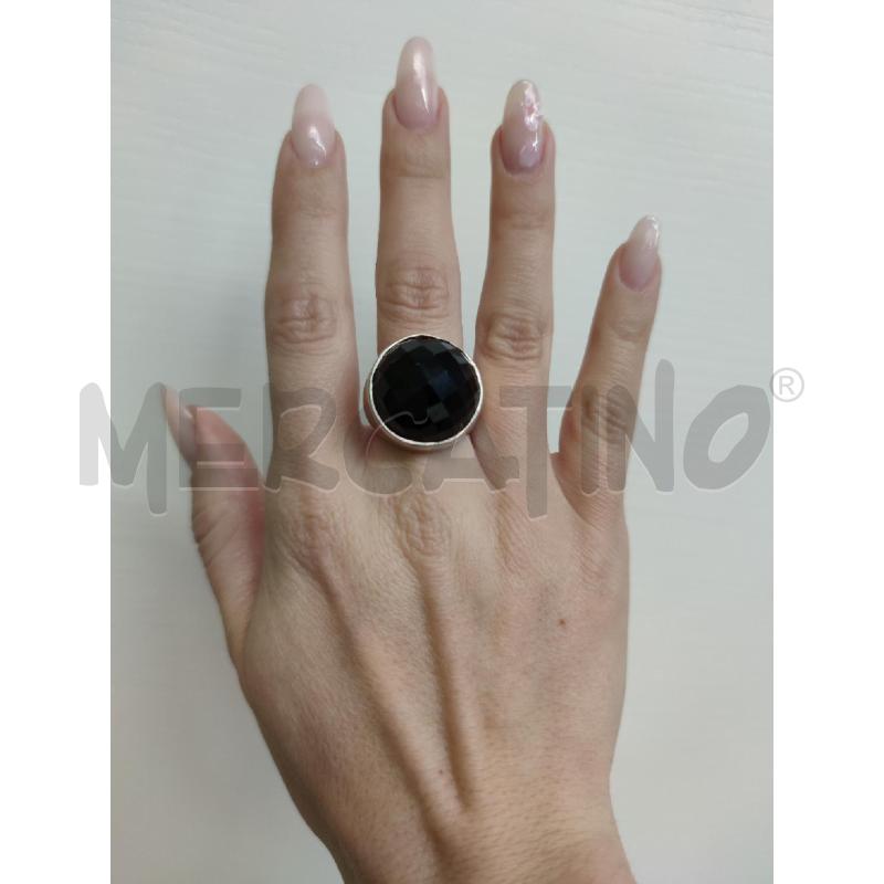 ANELLO DONNA A ZIRCONE NERO SFACCETTATO | Mercatino dell'Usato Settimo torinese 1