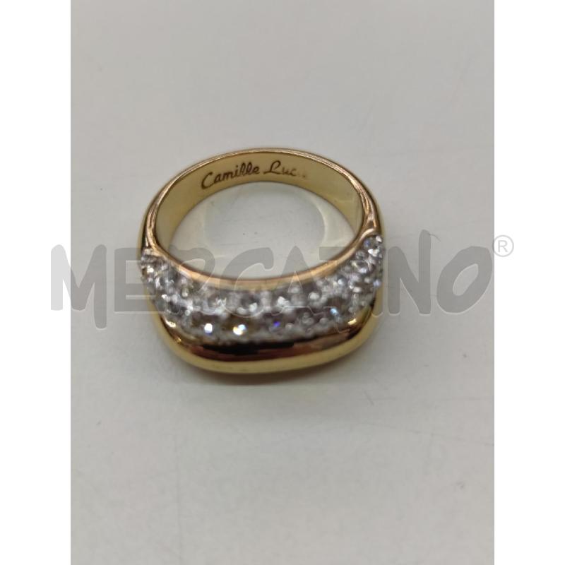 ANELLO DONNA CAMILLE LUCIE DOPPIA FASCIA DORATO ZIRCONCINI | Mercatino dell'Usato Settimo torinese 2