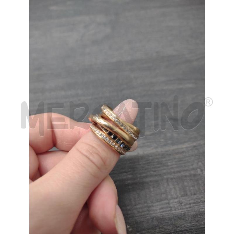 ANELLO DONNA SWAROVSKI DORATO 5 FILE 3 ZIRCONI | Mercatino dell'Usato Settimo torinese 2
