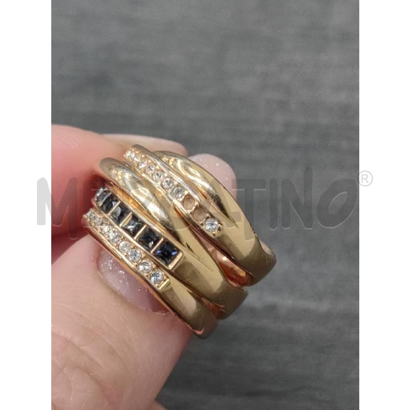 ANELLO DONNA SWAROVSKI DORATO 5 FILE 3 ZIRCONI | Mercatino dell'Usato Settimo torinese 3