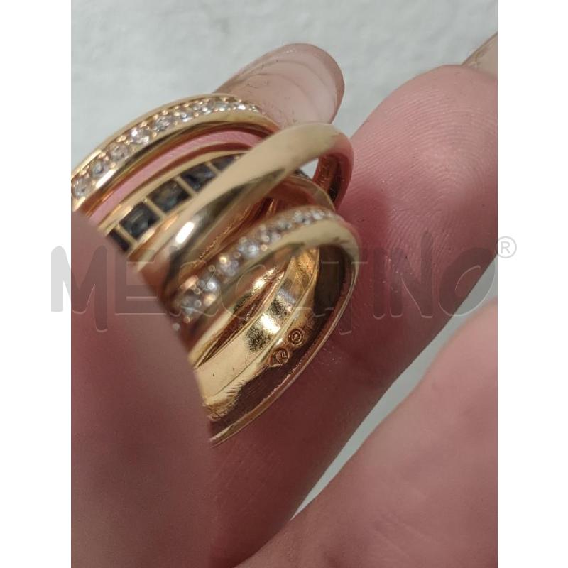 ANELLO DONNA SWAROVSKI DORATO 5 FILE 3 ZIRCONI | Mercatino dell'Usato Settimo torinese 4