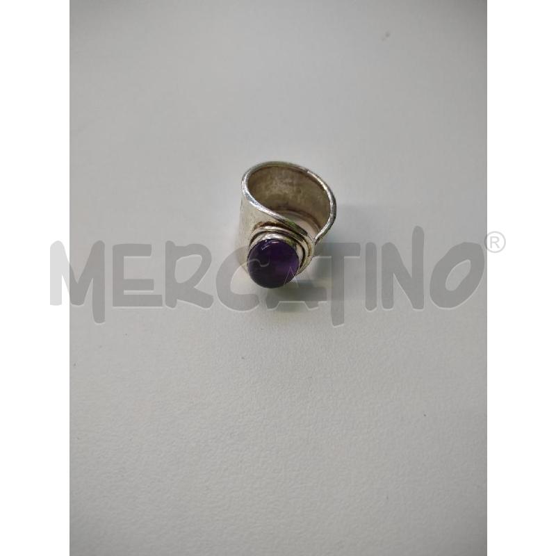 ANELLO SEMI APERTO PIETRA DURA OVALE VIOLA A | Mercatino dell'Usato Settimo torinese 1