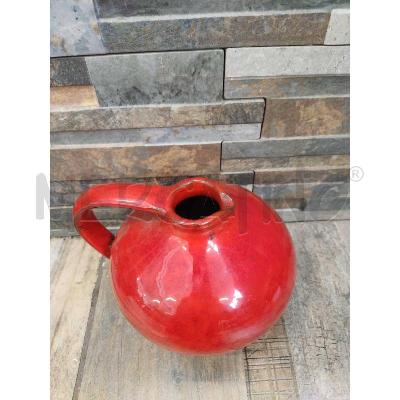 ANFORA CERAMICA SMALTATA ROSSA CON MANICO | Mercatino dell'Usato Settimo torinese 2