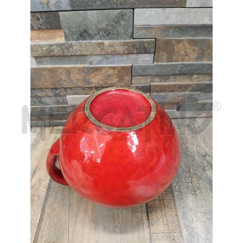 ANFORA CERAMICA SMALTATA ROSSA CON MANICO | Mercatino dell'Usato Settimo torinese 3