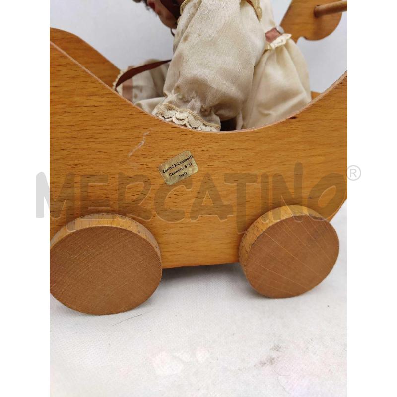 BAMBOLA D'EPOCA CON CARROZZINA LEGNO  | Mercatino dell'Usato Settimo torinese 5