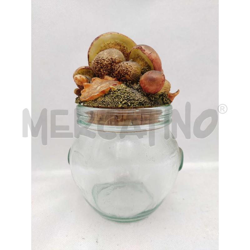 BARATTOLO VETRO  CON TAPPO FUNGHI | Mercatino dell'Usato Settimo torinese 1