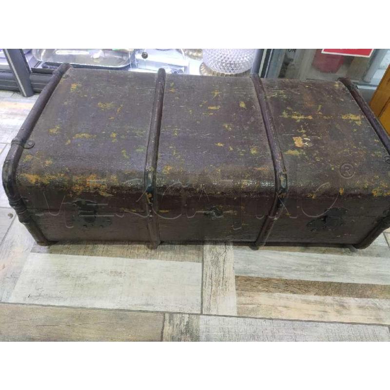 BAULE MARRONE SCURO 100X58 ANTICO  | Mercatino dell'Usato Settimo torinese 1