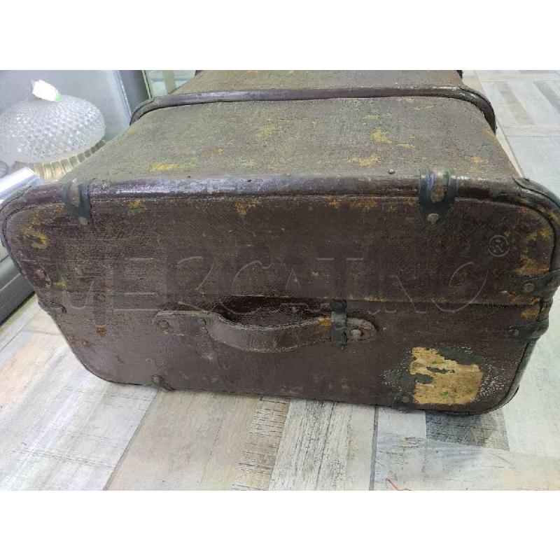 BAULE MARRONE SCURO 100X58 ANTICO  | Mercatino dell'Usato Settimo torinese 3