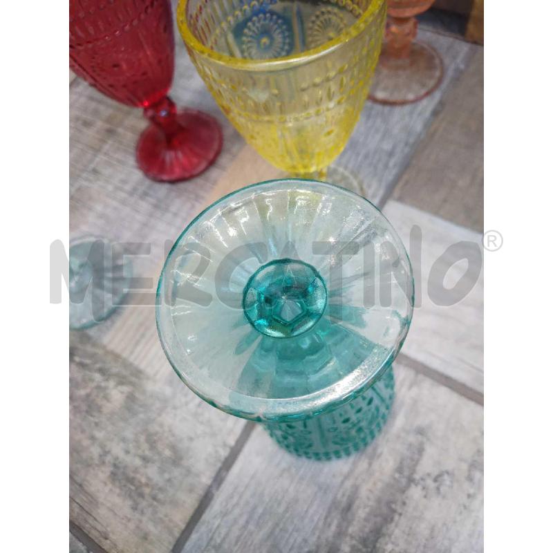 BICCHIERI PZ. 6 COLORATI VETRO | Mercatino dell'Usato Settimo torinese 5