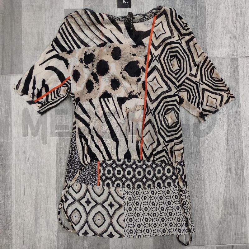 BLUSA DONNA MANILA GRACE BEIGE NERA RIGHE ELASTICO | Mercatino dell'Usato Settimo torinese 1