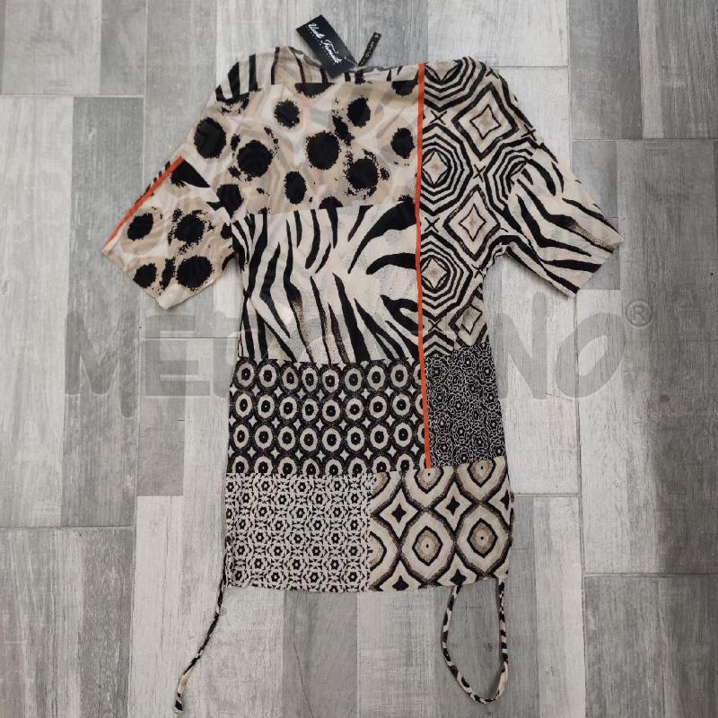 BLUSA DONNA MANILA GRACE BEIGE NERA RIGHE ELASTICO | Mercatino dell'Usato Settimo torinese 3