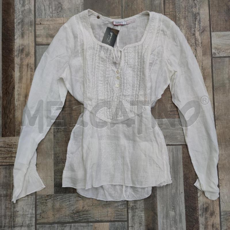 BLUSA DONNA MAX&CO LINO BIANCA PIZZO | Mercatino dell'Usato Settimo torinese 1