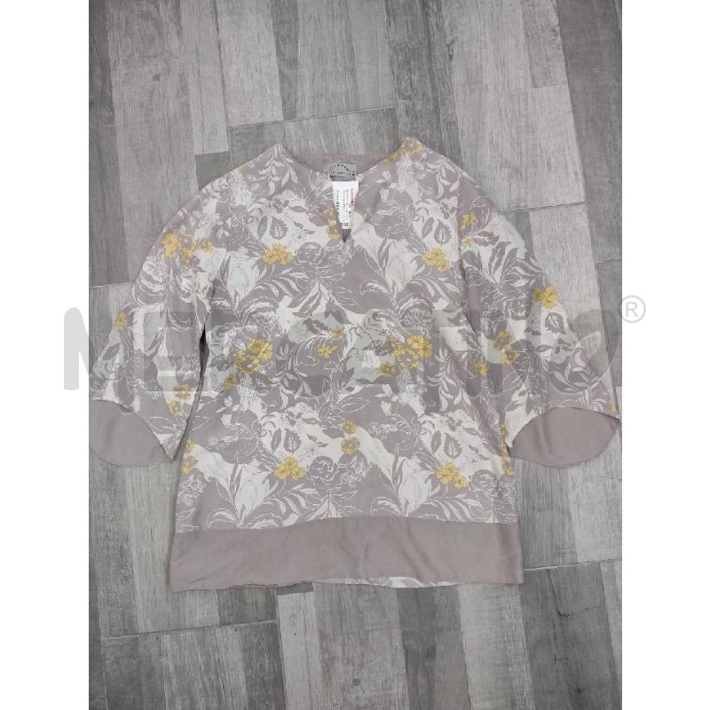 BLUSA DONNA SETA CRISTINA MAZZONETTO GRIGIO BIANCO GIALLO  | Mercatino dell'Usato Settimo torinese 1
