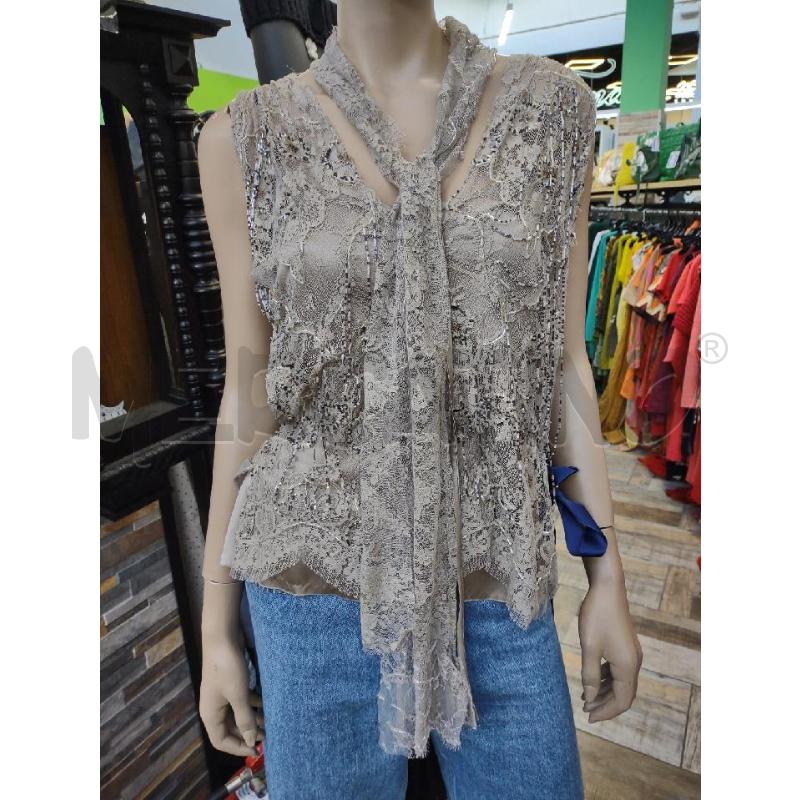 BLUSA+TOP SETA ARTISANAL GARMENT BEIGE PERLINE | Mercatino dell'Usato Settimo torinese 1