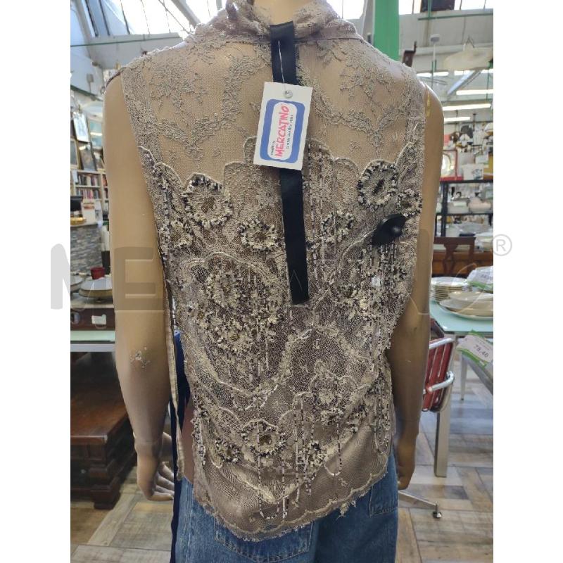 BLUSA+TOP SETA ARTISANAL GARMENT BEIGE PERLINE | Mercatino dell'Usato Settimo torinese 3