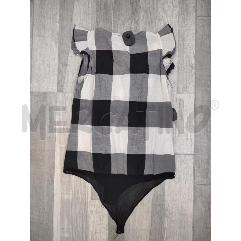 BODY DONNA PINKO QUADRETTI GRIGI NERI SCOLLO V PAILLETTES DORATE | Mercatino dell'Usato Settimo torinese 2