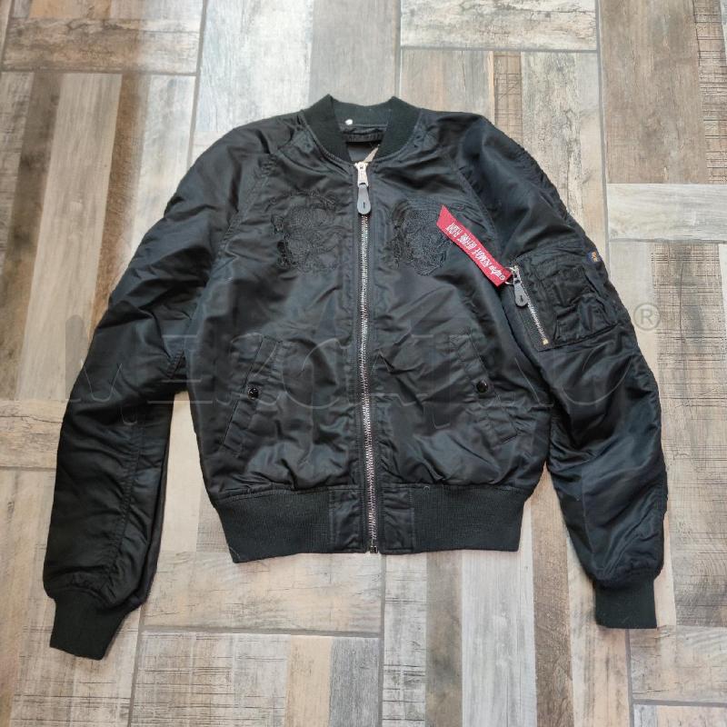BOMBER UOMO ALPHA INDUSTRIES NERO DOUBLE FACE RICAMI GIAPPONESI | Mercatino dell'Usato Settimo torinese 1