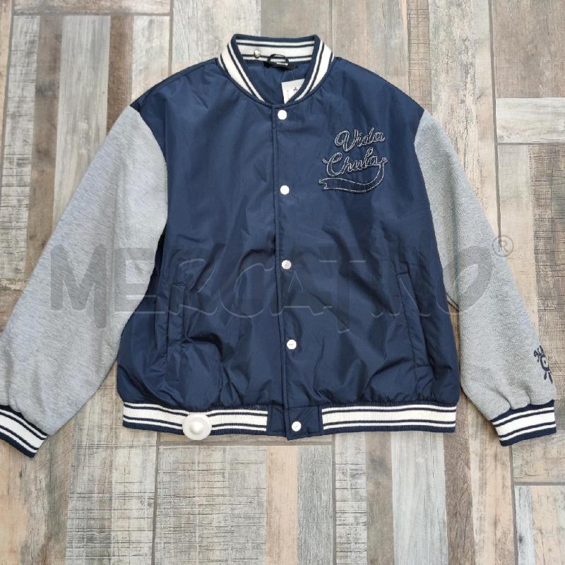BOMBER UOMO DESIGUAL BLU MANICHE GRIGIE | Mercatino dell'Usato Settimo torinese 1