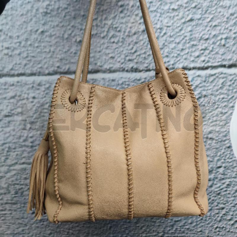 BORSA COCCINELLE PELLE NOCCIOLA CUCITURE RILIEVO | Mercatino dell'Usato Settimo torinese 1