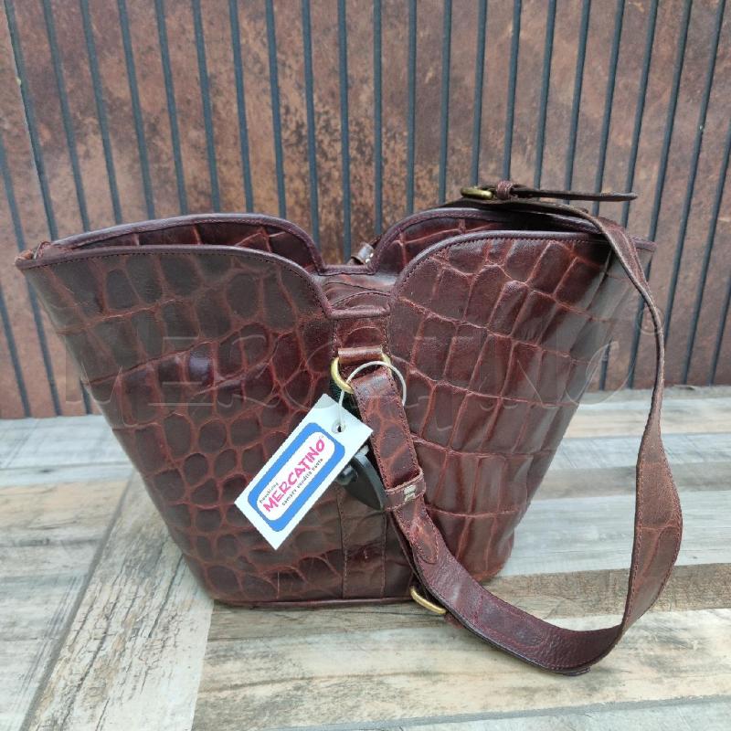 BORSA DANIEL&BOB PELLE MARRONE STAMPA COCCO | Mercatino dell'Usato Settimo torinese 2