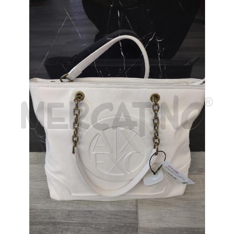 BORSA DONNA ARMANI EXCHANGE BIANCA LOGO RILIEVO | Mercatino dell'Usato Settimo torinese 1