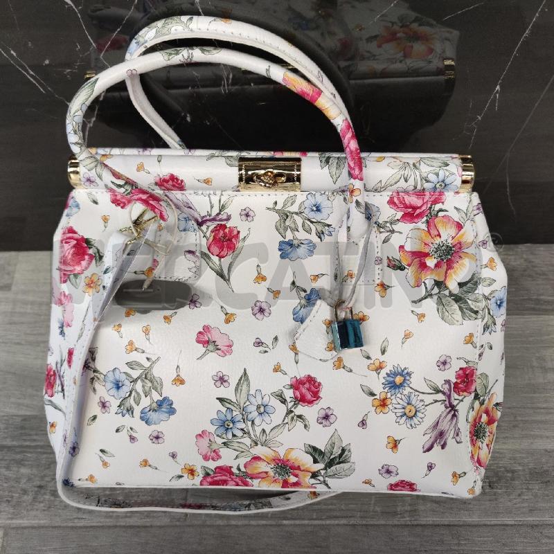 BORSA DONNA BIANCA PELLE FIORI COLORATI | Mercatino dell'Usato Settimo torinese 2