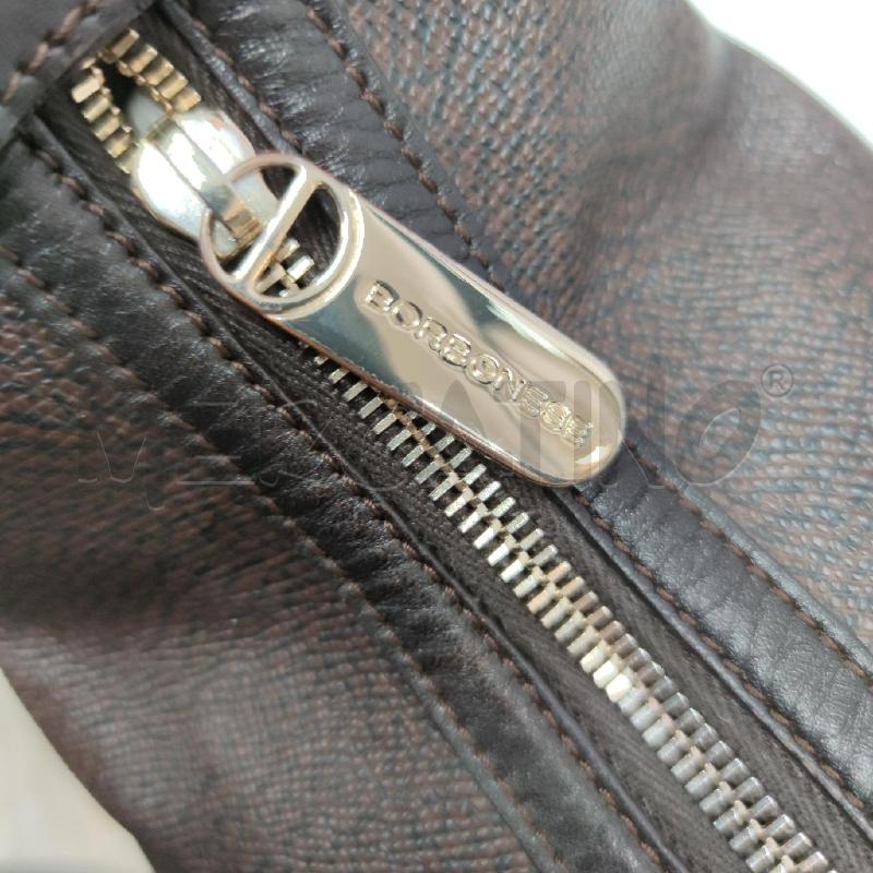 BORSA DONNA BORBONESE PELLE MARRONE STAMPA TAPIRO | Mercatino dell'Usato Settimo torinese 3