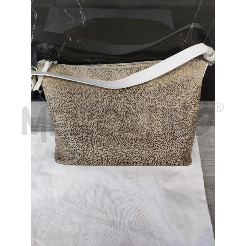BORSA DONNA BORBONESE PELLE STAMPA TAPIRO BEIGE | Mercatino dell'Usato Settimo torinese 2