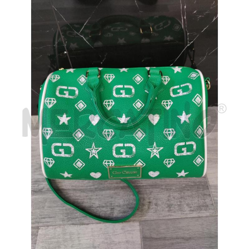 BORSA DONNA CON TRACOLLA GIO CELLINI VERD BRILLANTE DISEGNI | Mercatino dell'Usato Settimo torinese 1