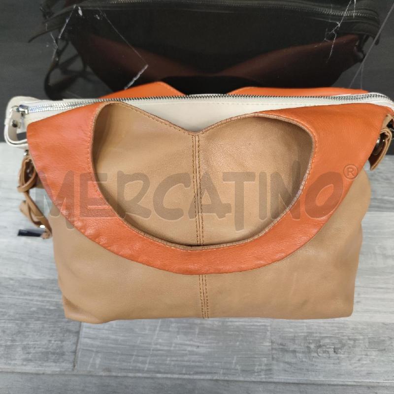 BORSA DONNA CROMIA IN PELLE CAMMELLO E ARANCIONE | Mercatino dell'Usato Settimo torinese 1
