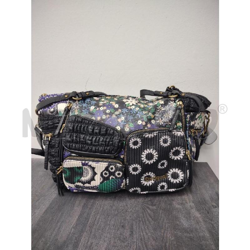 BORSA DONNA DESIGUAL NERA FIORELLINI TASCHE | Mercatino dell'Usato Settimo torinese 1