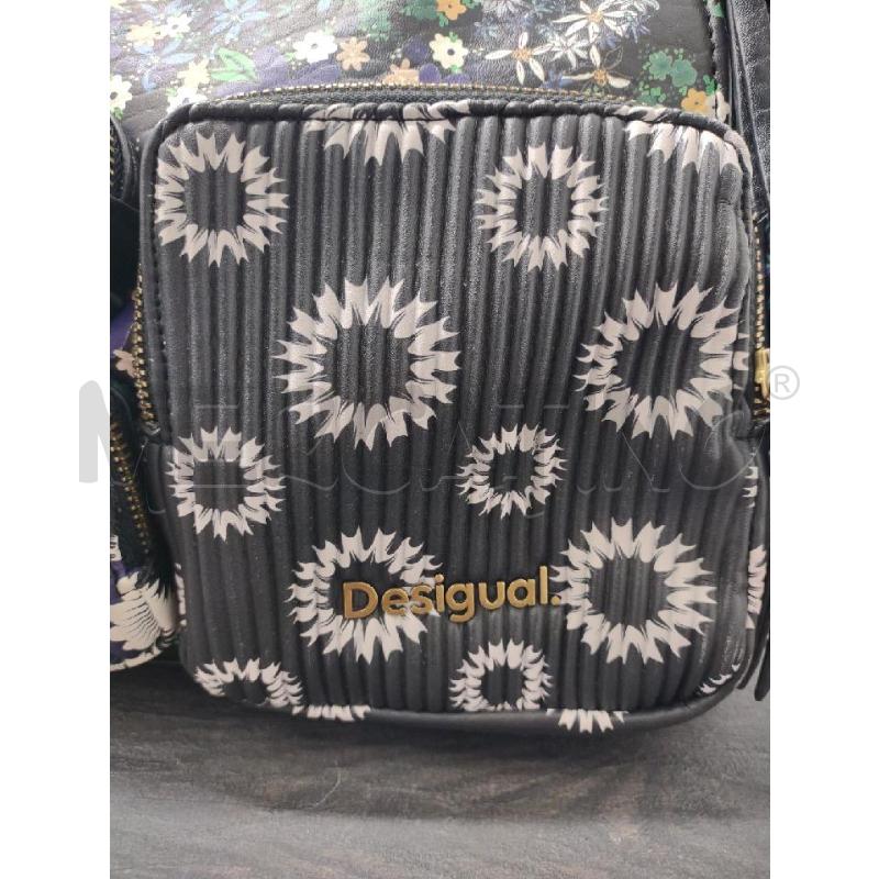 BORSA DONNA DESIGUAL NERA FIORELLINI TASCHE | Mercatino dell'Usato Settimo torinese 4