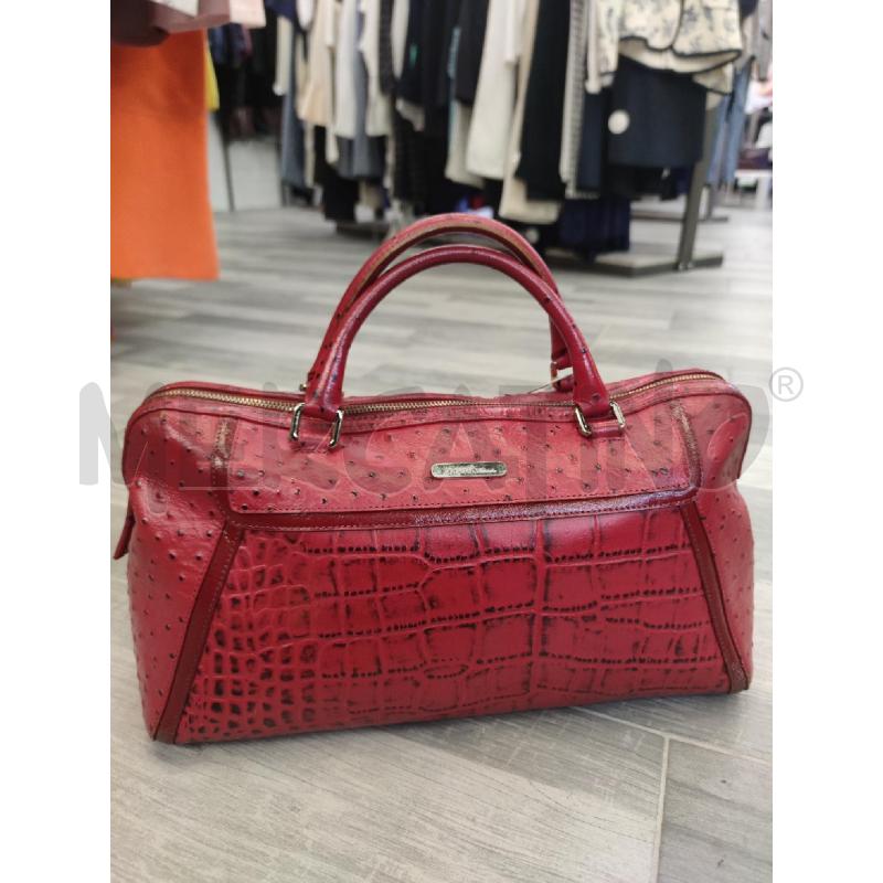 BORSA DONNA FERRÈ MILANO ROSSA STAMPA COCCO STAMPA STRUZZO | Mercatino dell'Usato Settimo torinese 1