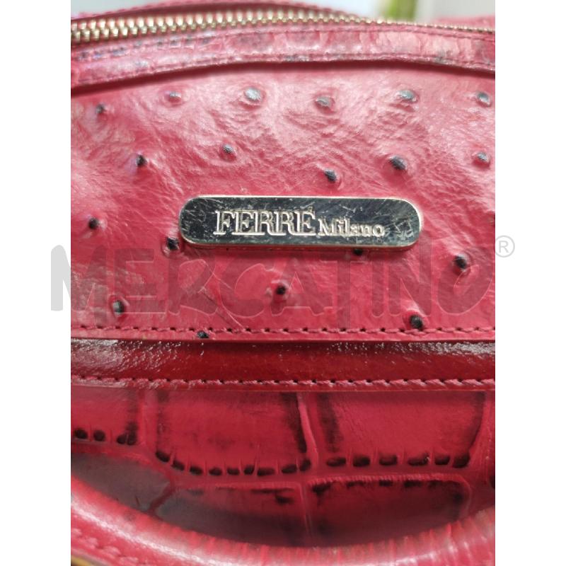 BORSA DONNA FERRÈ MILANO ROSSA STAMPA COCCO STAMPA STRUZZO | Mercatino dell'Usato Settimo torinese 5