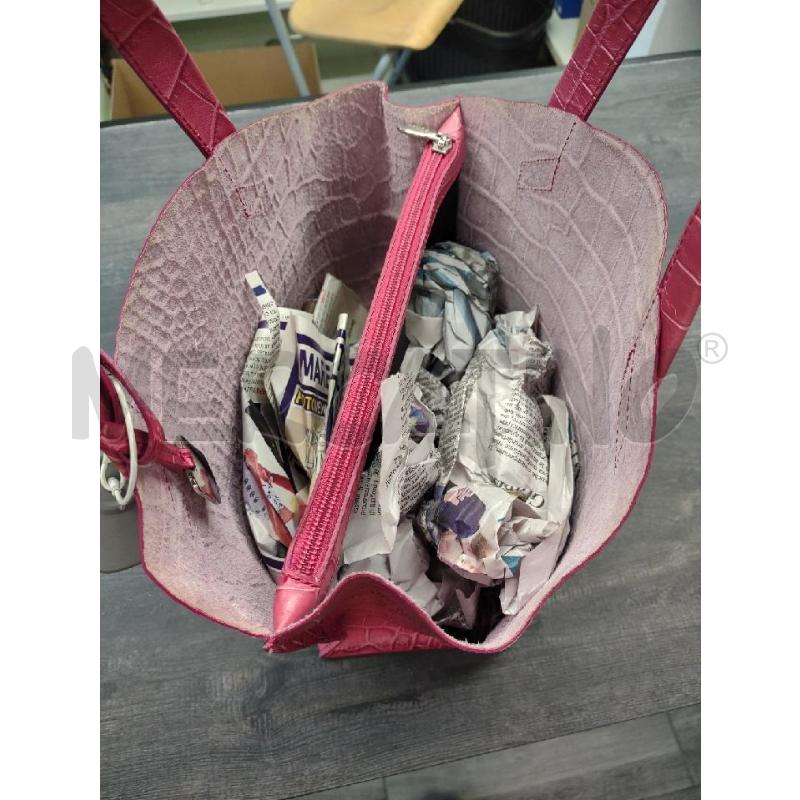 BORSA DONNA FURLA ROSA CALDO STAMPA COCCO PELLE | Mercatino dell'Usato Settimo torinese 4